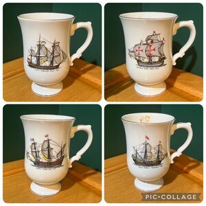 Vintage 1950’s Crown Staffordshire Fine Bone China Mugs /Bundle of 4.
